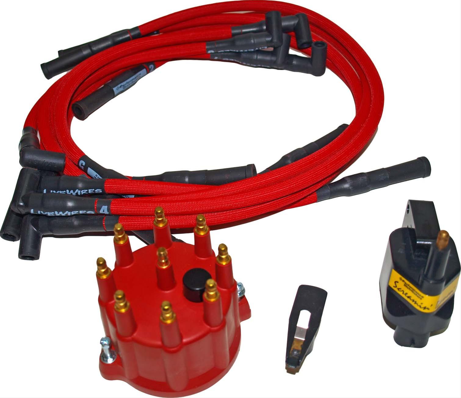 DUI Firepower Red Spark Plug Wire/Cap, Rotor Kit 97-03 Dodge V8